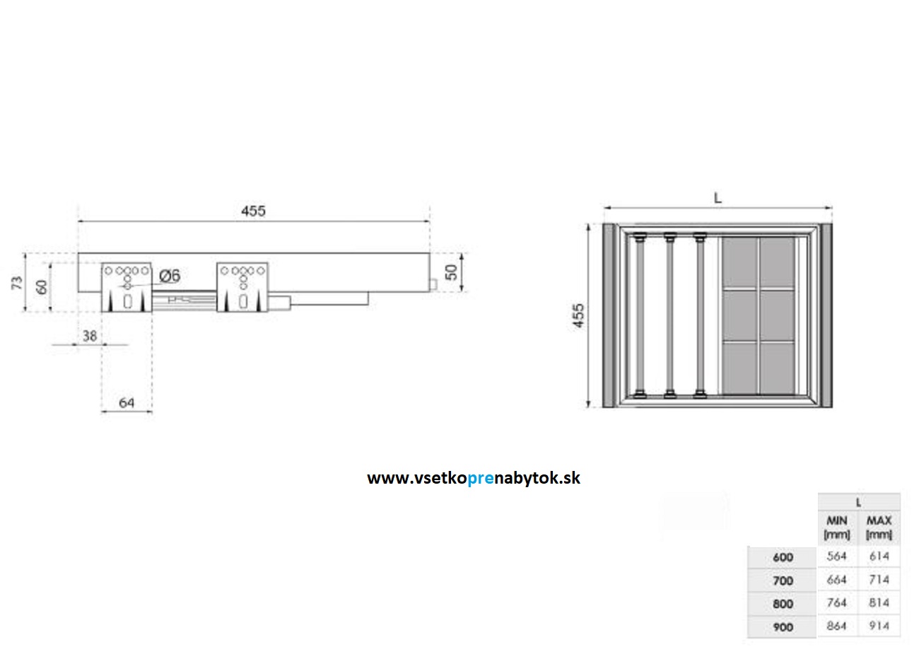 Vešiak na nohavice + organizér WB-664, šírka 800 mm