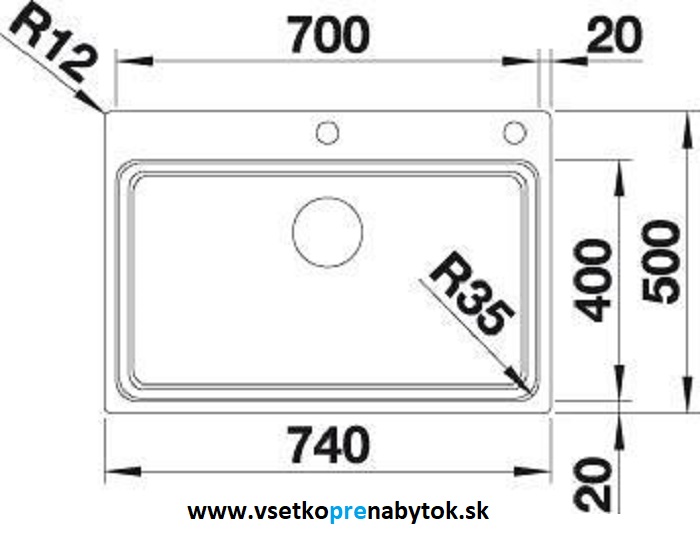 Nerezový drez ETAGON 700-IF/A s koľajničkami
