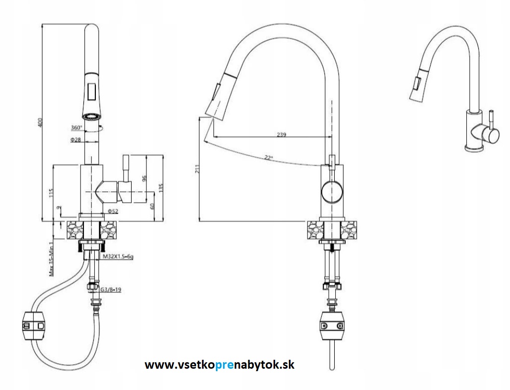 STEINER vodovodná batéria JULIA