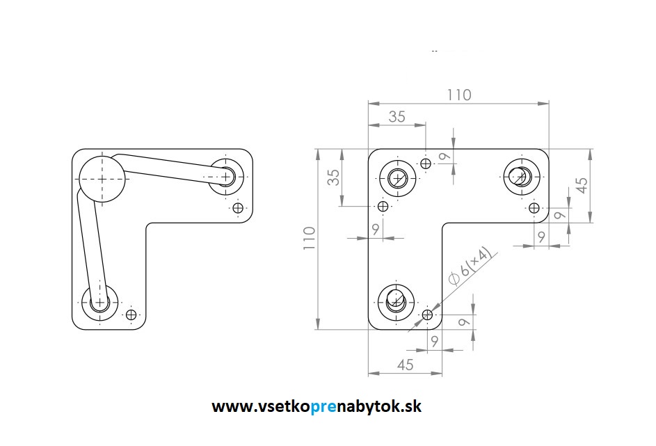 Stolová noha drôtená 3D10, H-420mm, 4ks