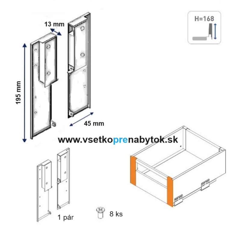 AXIS PRO - držiak vnútorného čela "C" vysoký