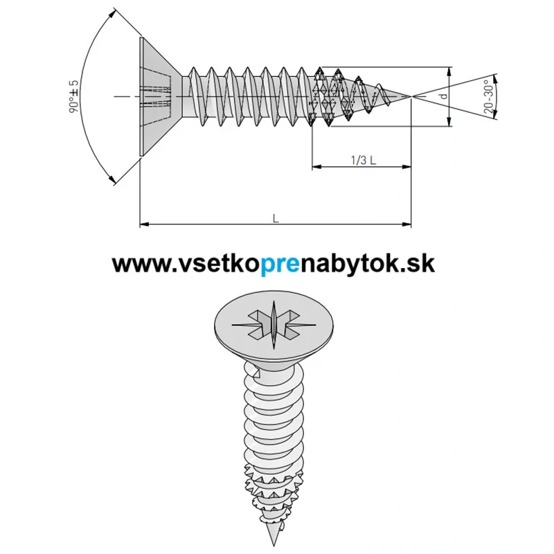 Drevoskrutka IRONFAST 4,0 x 45 mm, zapustená hlava PZ 2