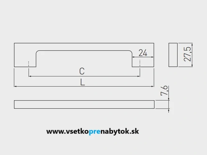 Úchytka UZ-819, 256/289mm