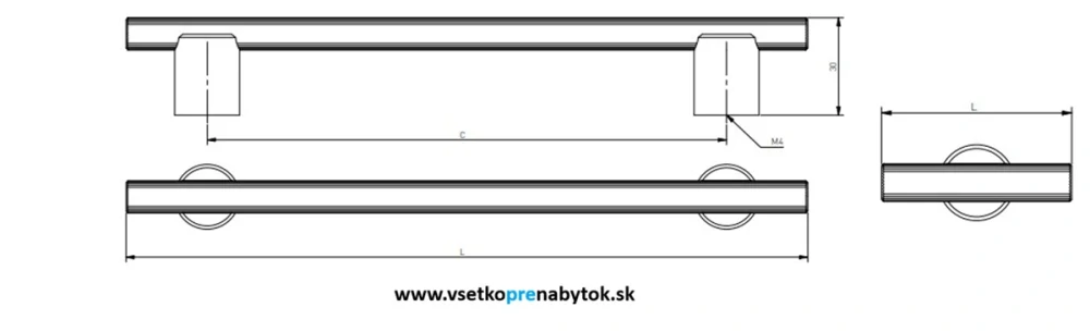 Úchytka LINEA, dĺžka 1200 mm