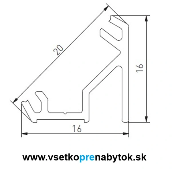 LED profil GLAX rohový 3 m