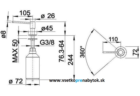 BLANCO dávkovač saponátu PIONA