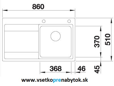 Nerezový drez DIVON II 45 S-IF, InFino® výpusť s exc. ovládaním