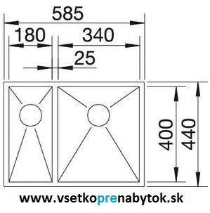 Nerezový drez ZEROX 340/180-U, InFino® výpusť