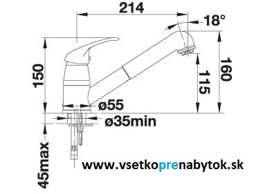 Vodovodná batéria DARAS-S so sprškou