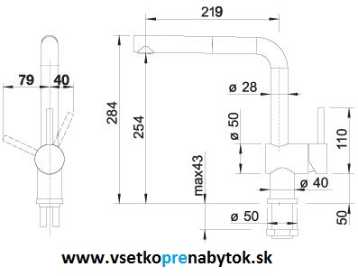 Vodovodná batéria LINUS-S-F pred okno