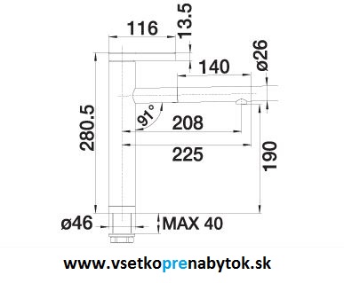 Vodovodná batéria LINEE-S so sprškou