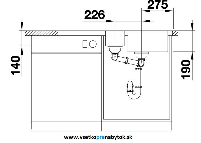 Nerezový drez DINAS 6 S