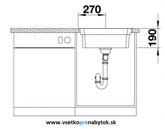 Nerezový drez ETAGON 500-IF s koľajničkami, InFino® výpusť
