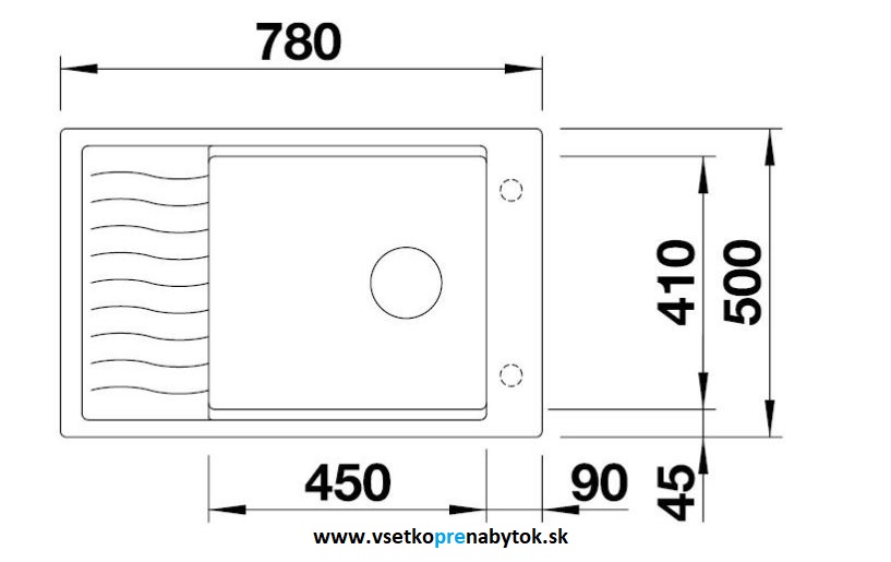 Silgranit drez ELON XL 8 S s posuvnou odkvapkávacou mriežkou