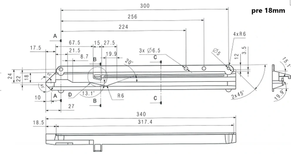  Výsuv plastový FLEX - biely