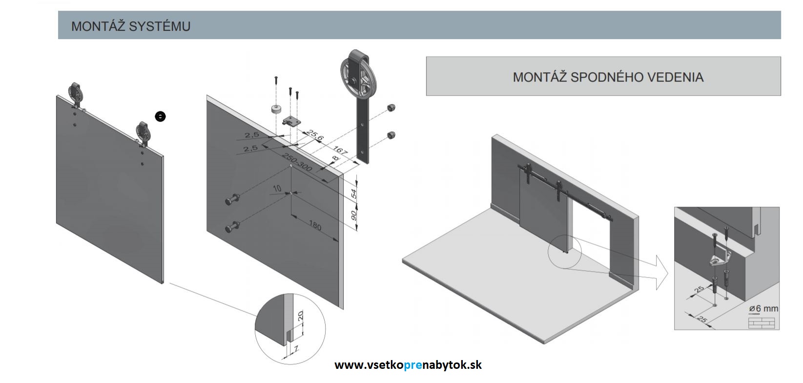 Posuvné kovanie GTV LOFT s tlmením