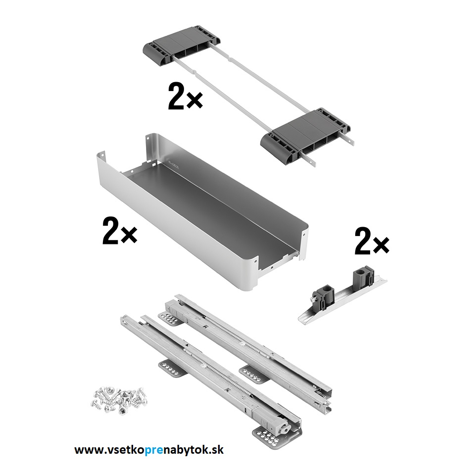   Výsuvný kôš K-Line, 2x polica, 200-400mm