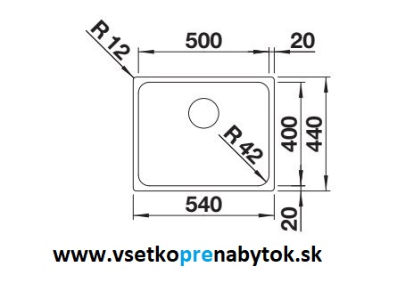 Nerezový drez SOLIS 500-IF