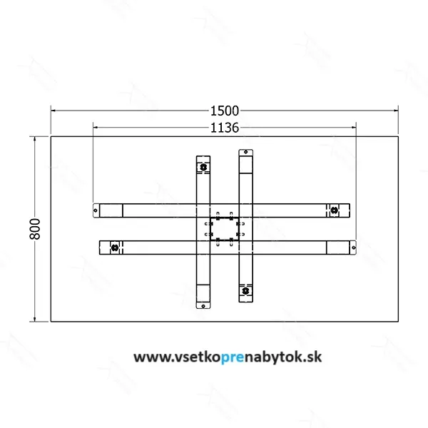  Stolová noha DAKOTA 150
