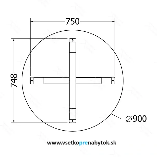  Stolová noha Kleo 90
