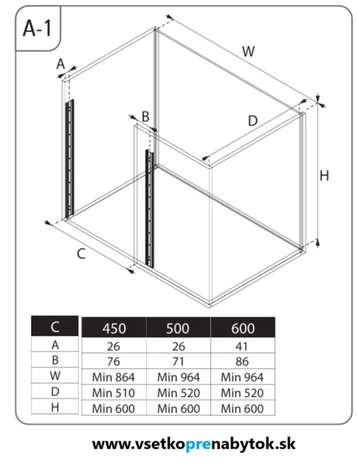 Výsuvné police pre slepý roh SECRET 450 mm