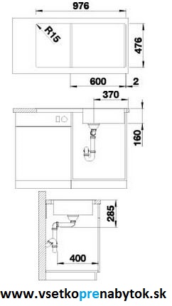 Nerezový drez LANTOS XL 6 S-IF s excentrickým ovládaním