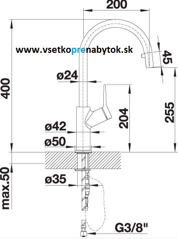 Vodovodná batéria CARENA-S so sprškou