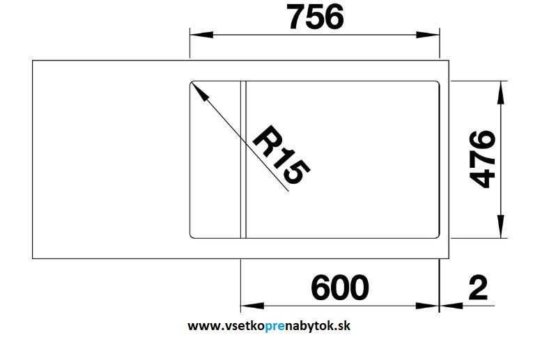 Nerezový drez LANTOS XL 6 S-IF Compact s exc.