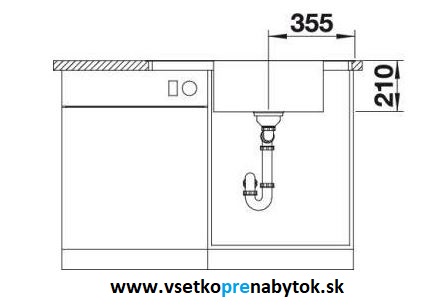 Nerezový drez ANDANO XL 6 S-IF compact s miskou, InFino® výpusť s exc. ovládaním