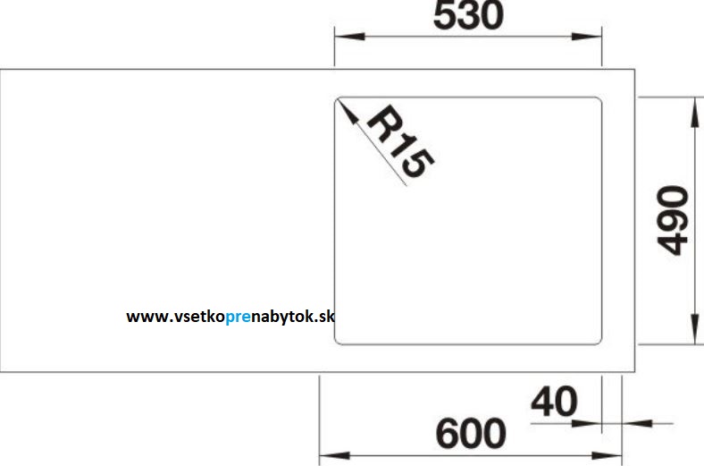 Nerezový drez ETAGON 500-IF/A s koľajničkami, InFino® výpusť s exc. ovládaním