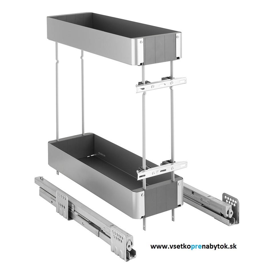   Výsuvný kôš K-Line, 2x polica, 200-400mm