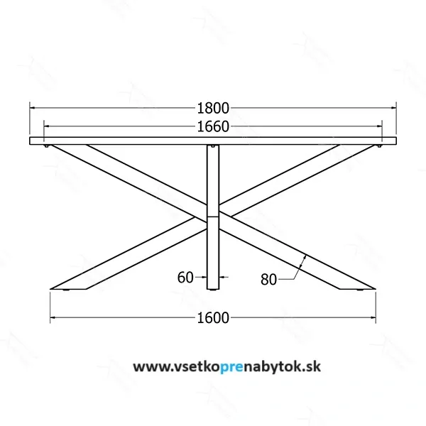 Stolová noha VESTA 180