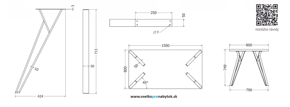  Stolová podnož Tokyo