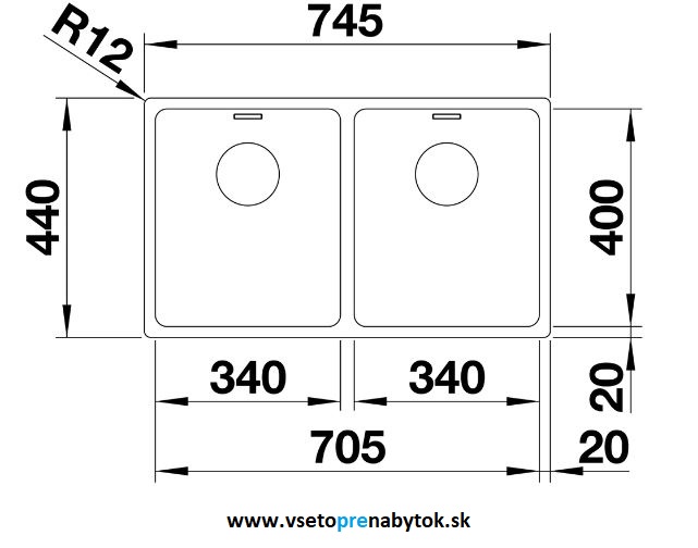 Nerezový drez ANDANO 340/340-IF, InFino® výpusť