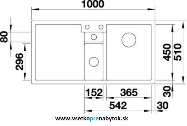 Silgranit drez COLLECTIS 6 S s excentrom a miskou