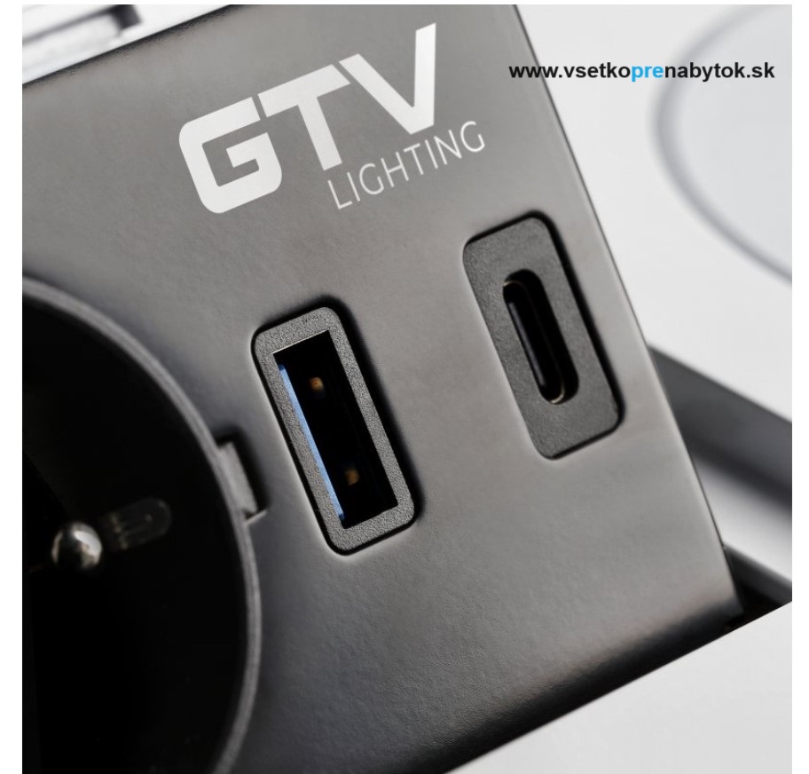 Elektrická zásuvka AVARO, 1x220V + 2xUSB