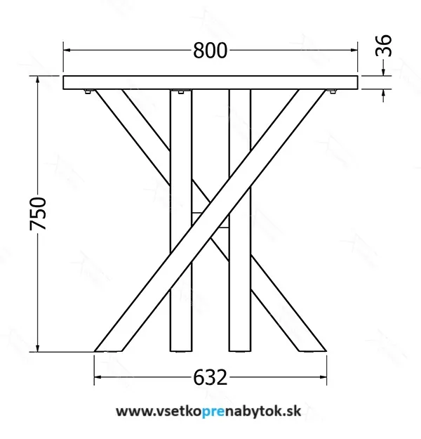  Stolová noha DAKOTA 150