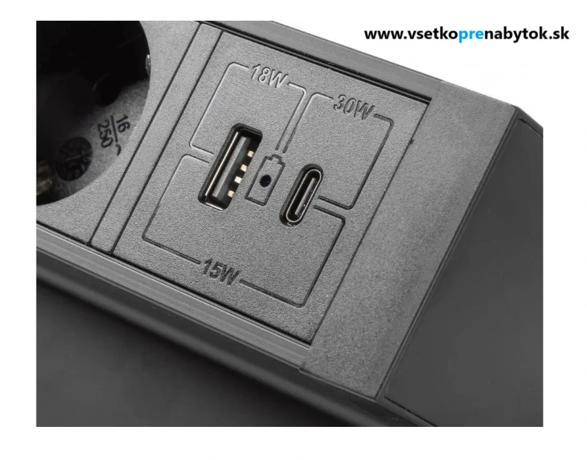 Elektrická zásuvka BASCO, 3x 220V + USB A+C