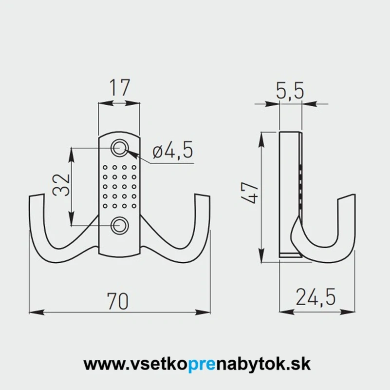 Vešiak GTV malý K23