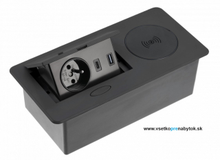 Elektrická zásuvka AVARO PLUS, 1x220V + 2xUSB