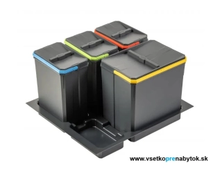 Sorter AxiSpace, šírka 600mm, 1x15L, 3x7L