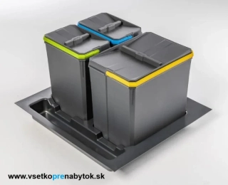 Sorter AxiSpace, šírka 600mm, 1x15L, 2x7L