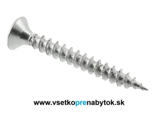 Skrutka do dreva GTV IRONFAST celozávit, zapustená hlava - POZIDRIVE, zinok biely